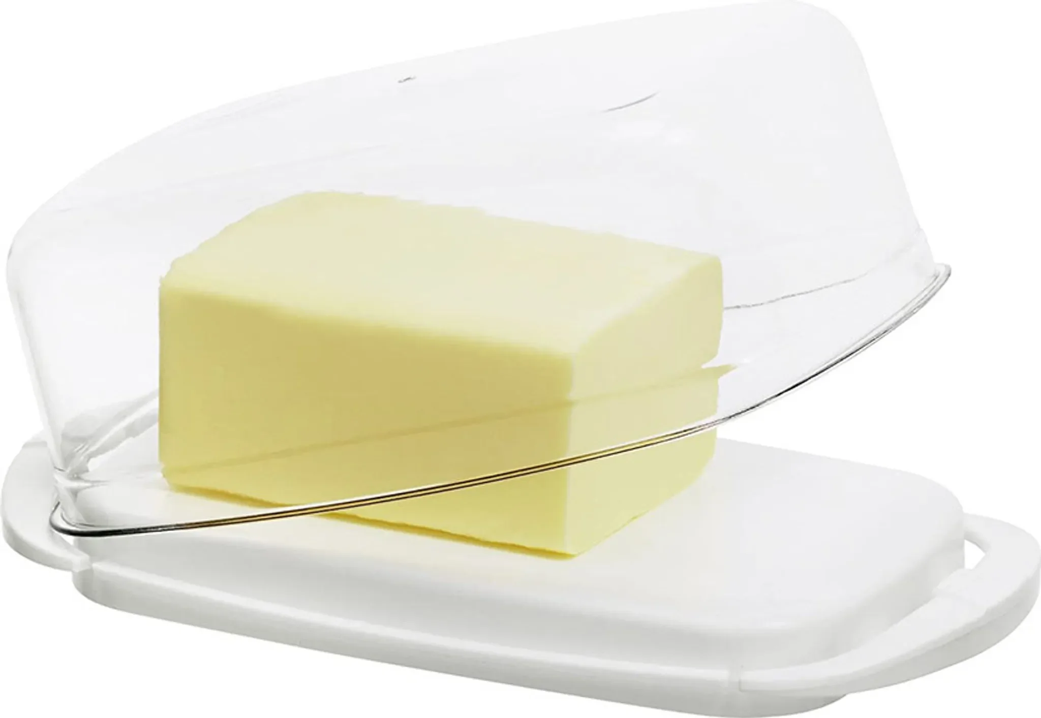 Butterdose FRESH – weiß, mit transparentem Deckel